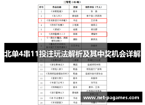 北单4串11投注玩法解析及其中奖机会详解