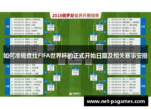 如何准确查找FIFA世界杯的正式开始日期及相关赛事安排